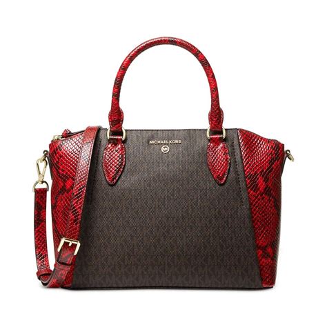 michael kors black python handbag|Michael Kors sienna satchel.